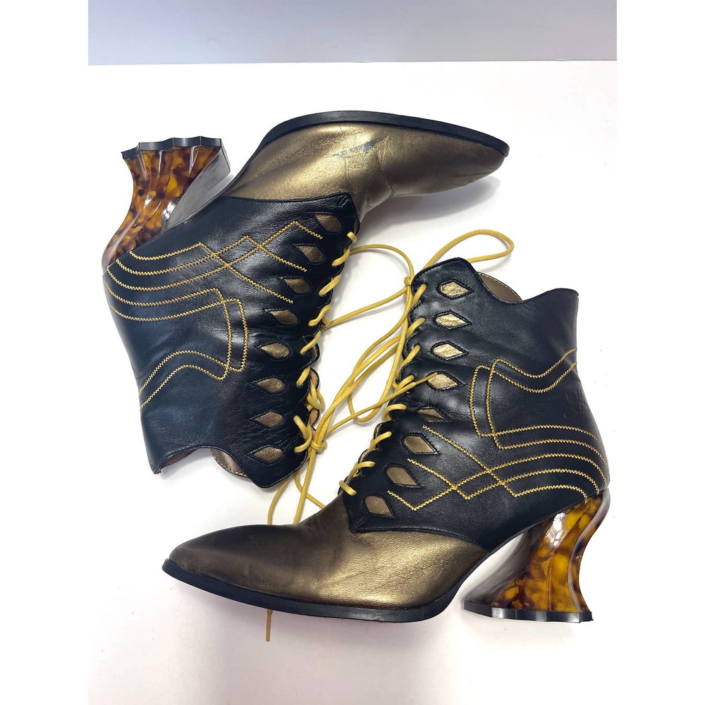 JOHN FLUEVOG Deliverance Brit Regal Ankle Boots in Bronze Size 7.5 - Picture 12 of 16